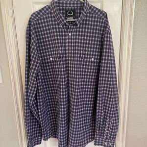 Cinch purple black and white‎ long sleeve plaid shirt, size XXL